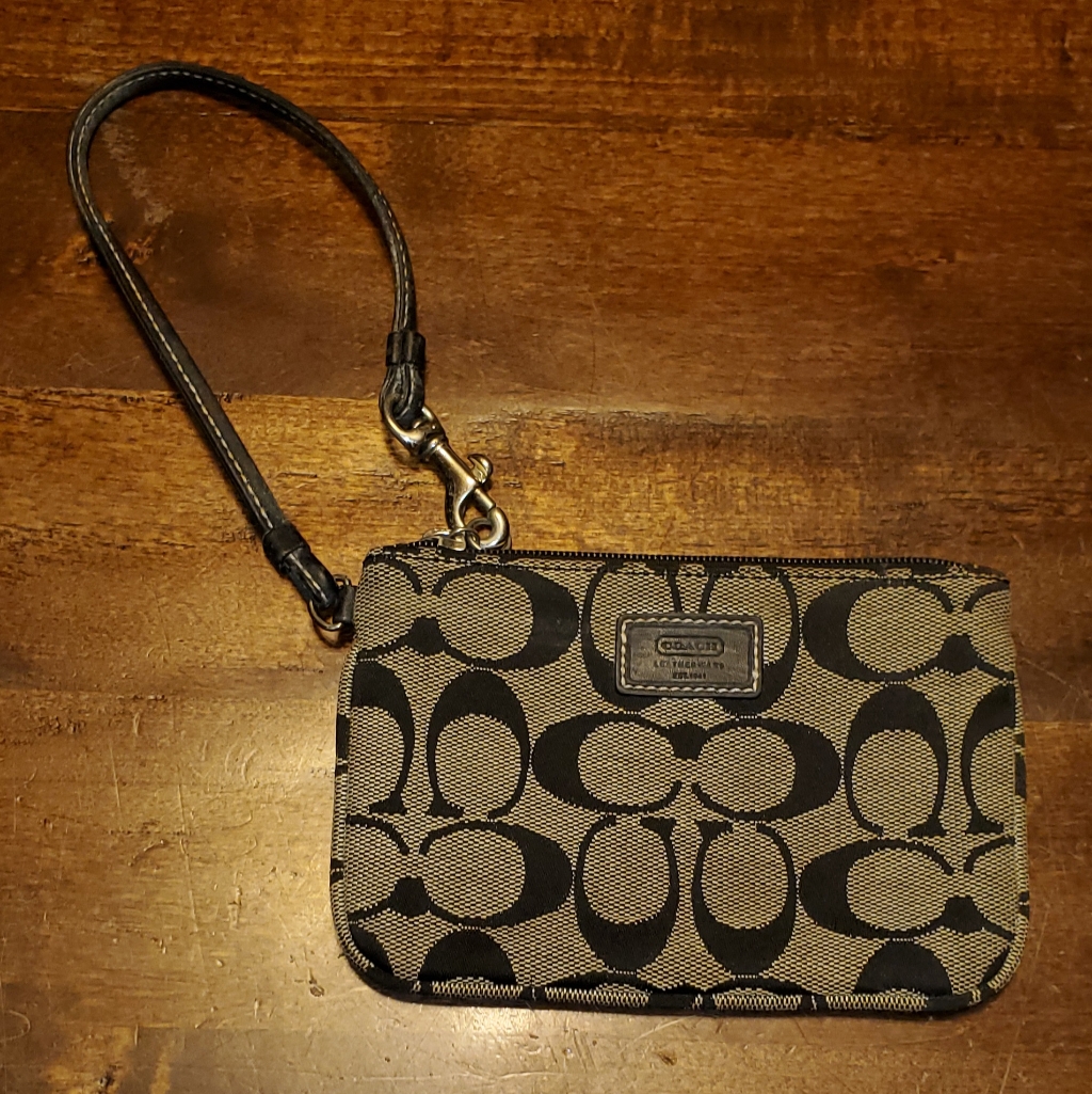 Coach Brand Signature Jacquard Wristlet